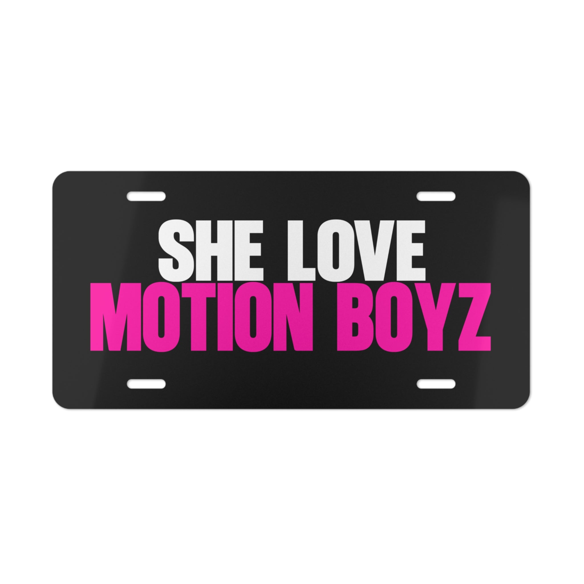 SHE LOVE MOTION BOYZ - Pink Vanity Plate