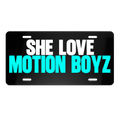 LIGHT BLUE “SHE LOVE MOTION BOYZ” - Vanity Plate